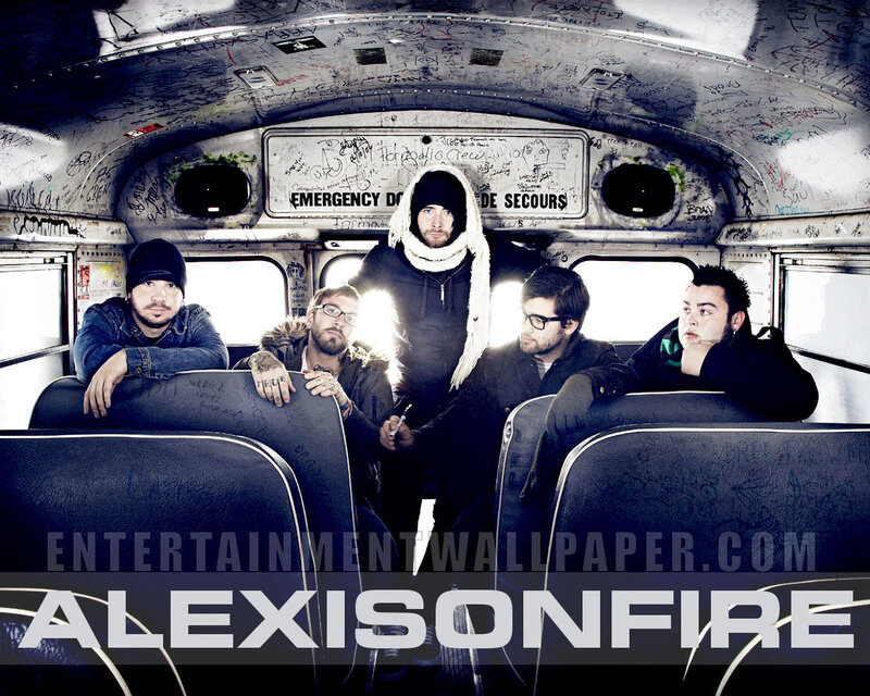 Alexisonfire band in a bus