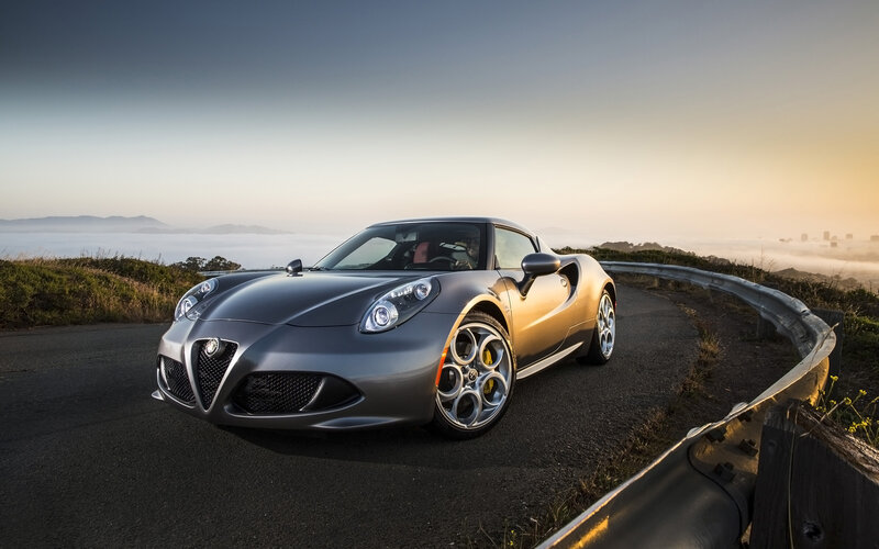 Alfa Romeo 4C on a coastal road