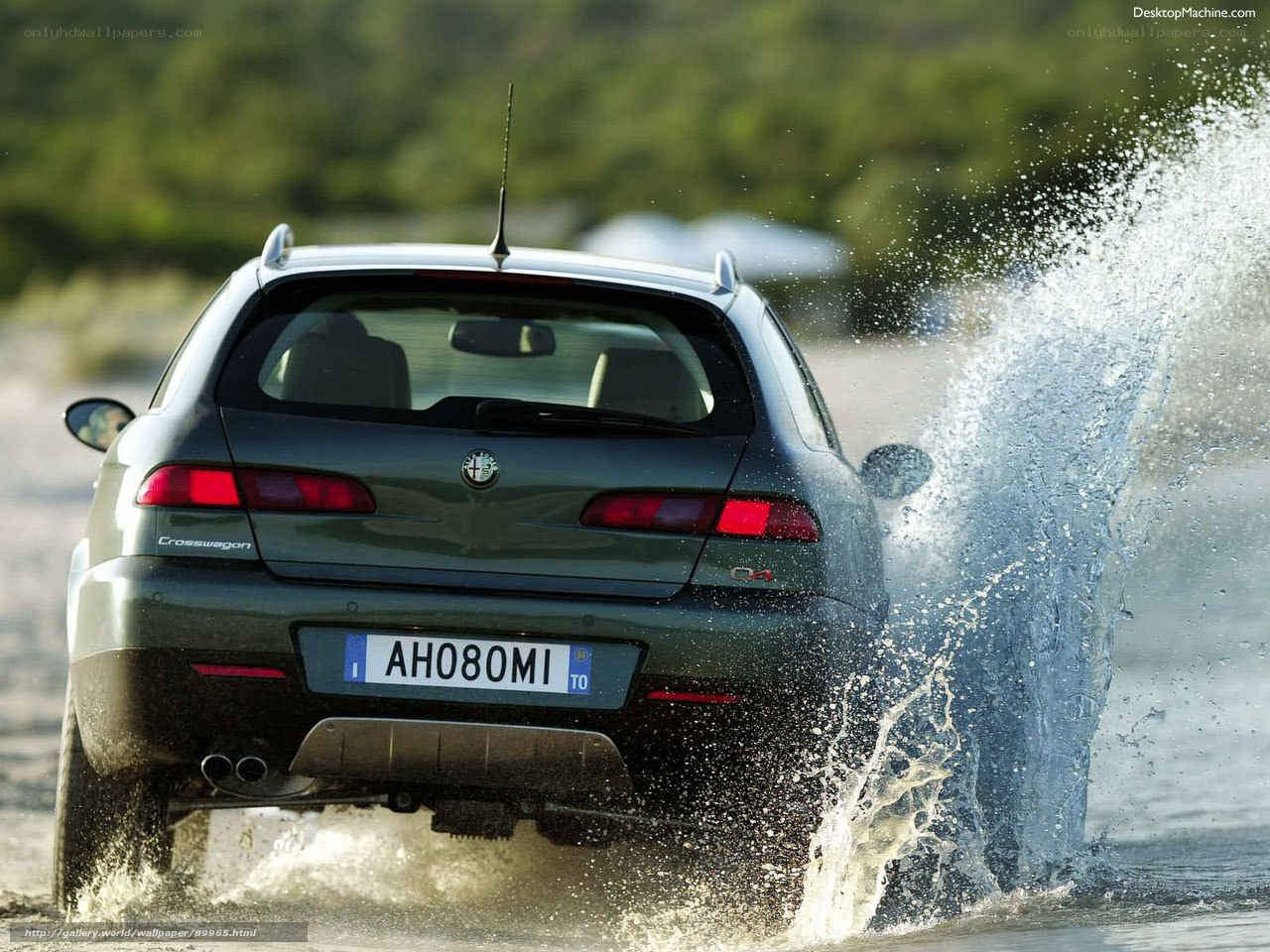 Alfa Romeo C4 driving through water