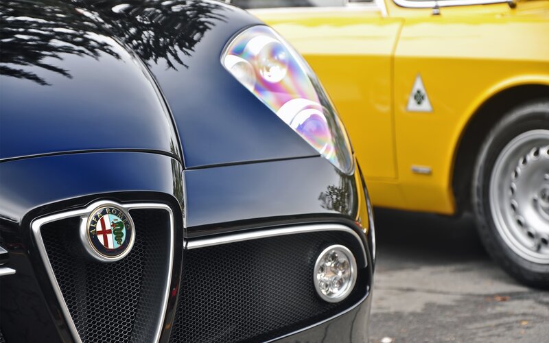 Alfa Romeo cars at a show