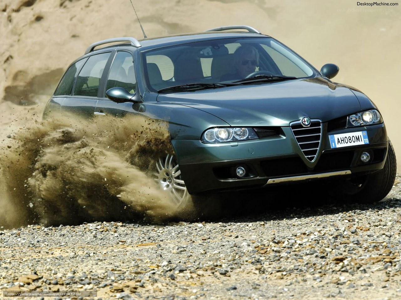 Alfa Romeo driving on dirt