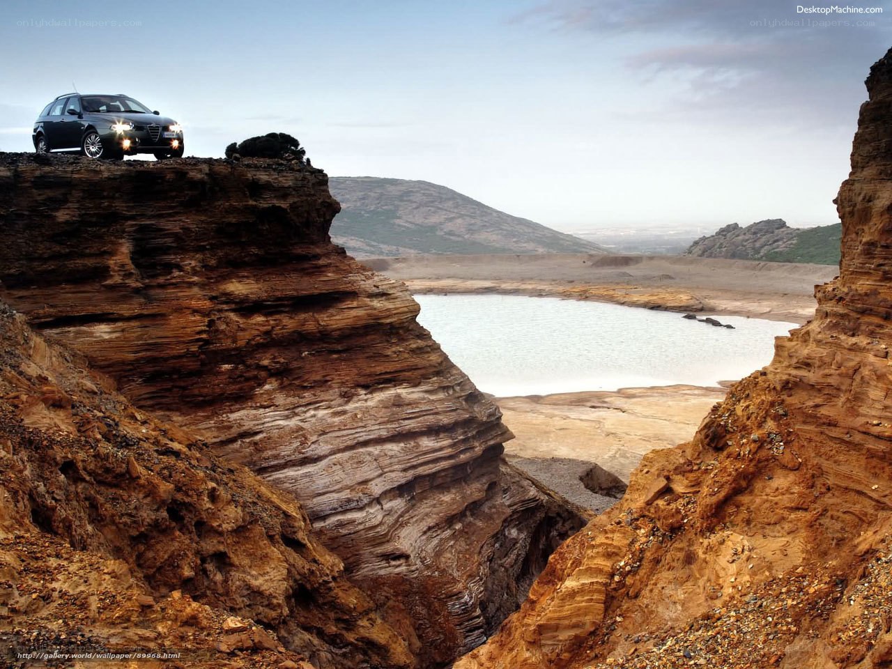 Alfa Romeo on a cliff edge