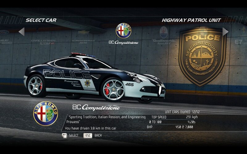 Alfa Romeo police car selection