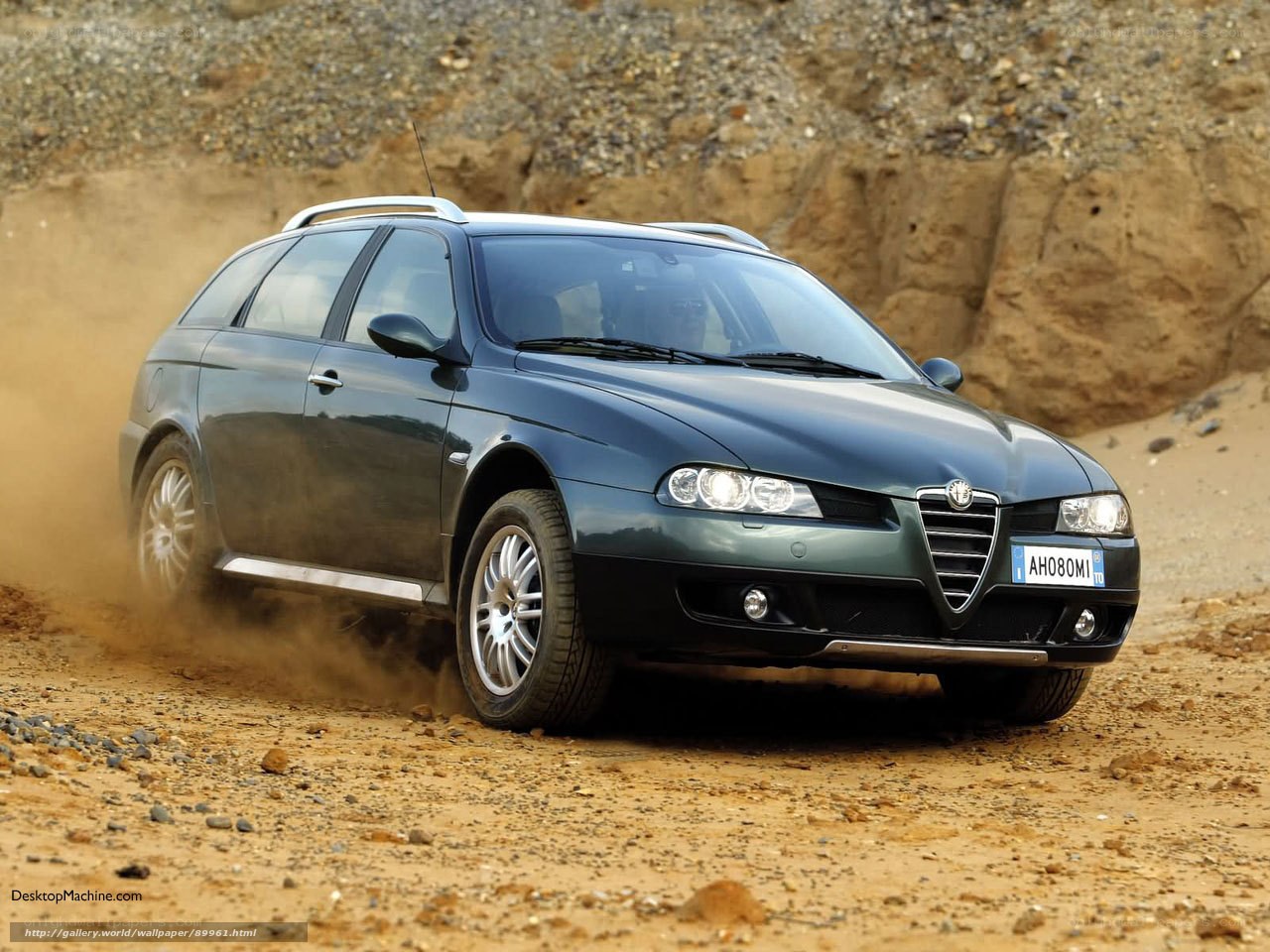 Alfa Romeo station wagon on dirt road