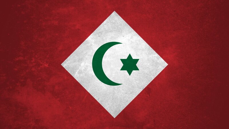 Algerian flag with diamond emblem