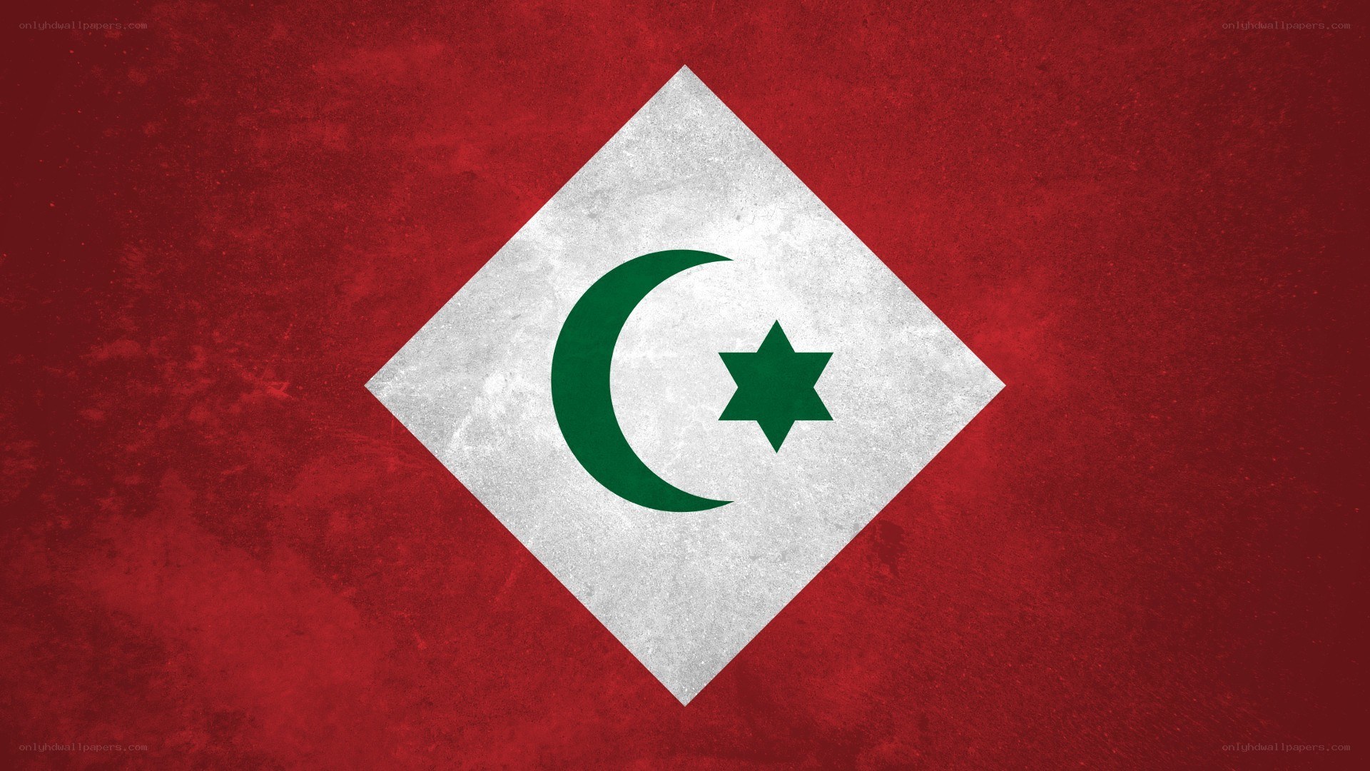 Algerian flag with diamond emblem