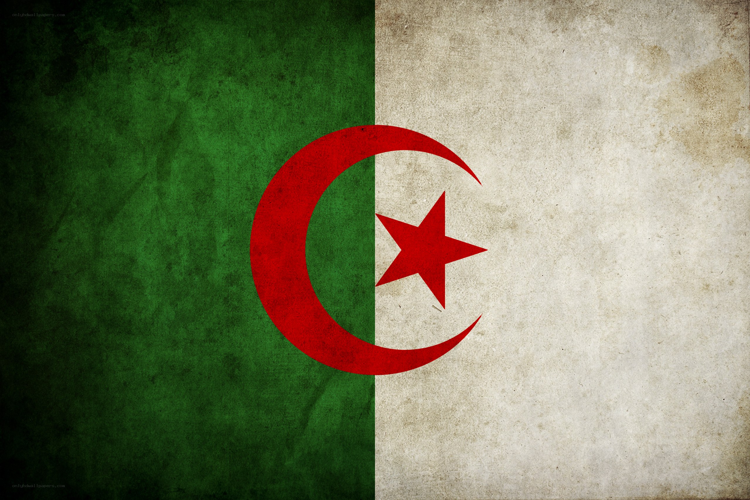 Algerian flag with vintage texture