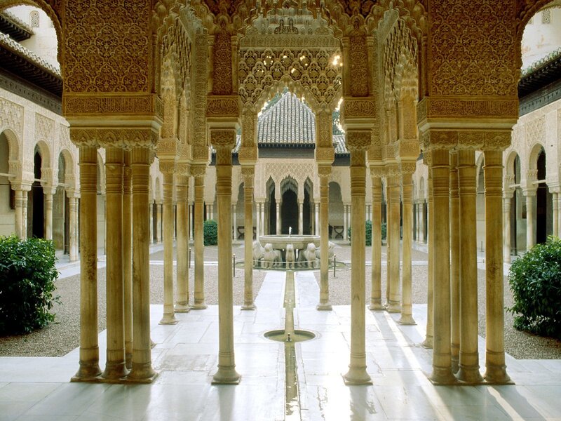 Alhambra courtyard with fountain