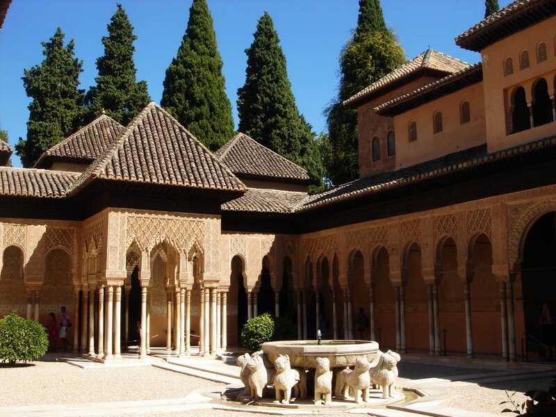 Alhambra courtyard with fountain