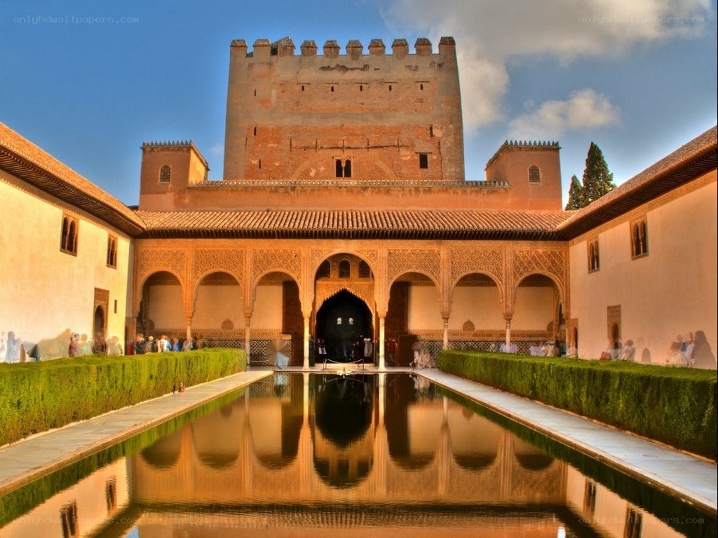 Alhambra courtyard with reflecting pool