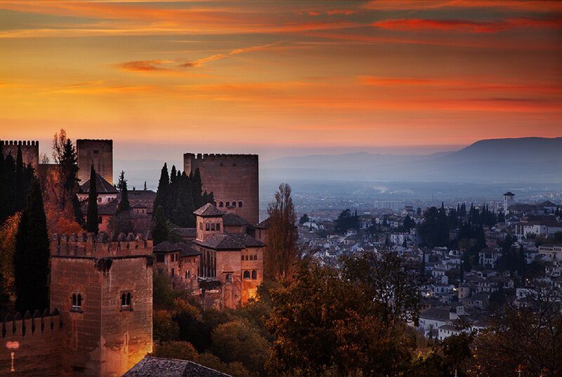 Alhambra Fortress at Sunset