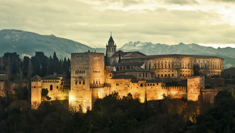 Alhambra Palace at Dusk — Brown