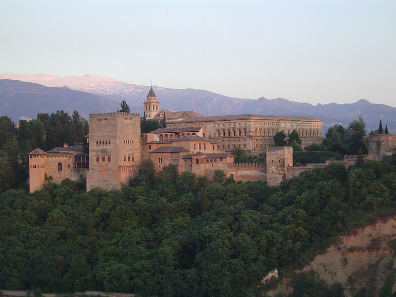 Alhambra palace at sunset