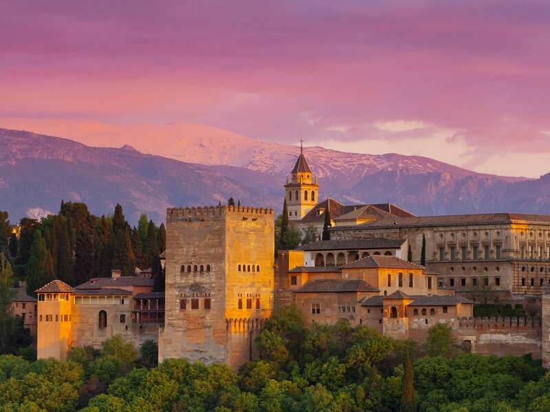 Alhambra Palace Complex — Pink, Serene