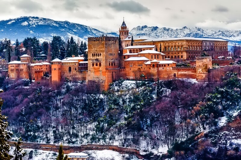 Alhambra Palace in Snow