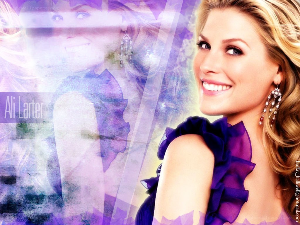 Ali Larter portrait with purple overlay