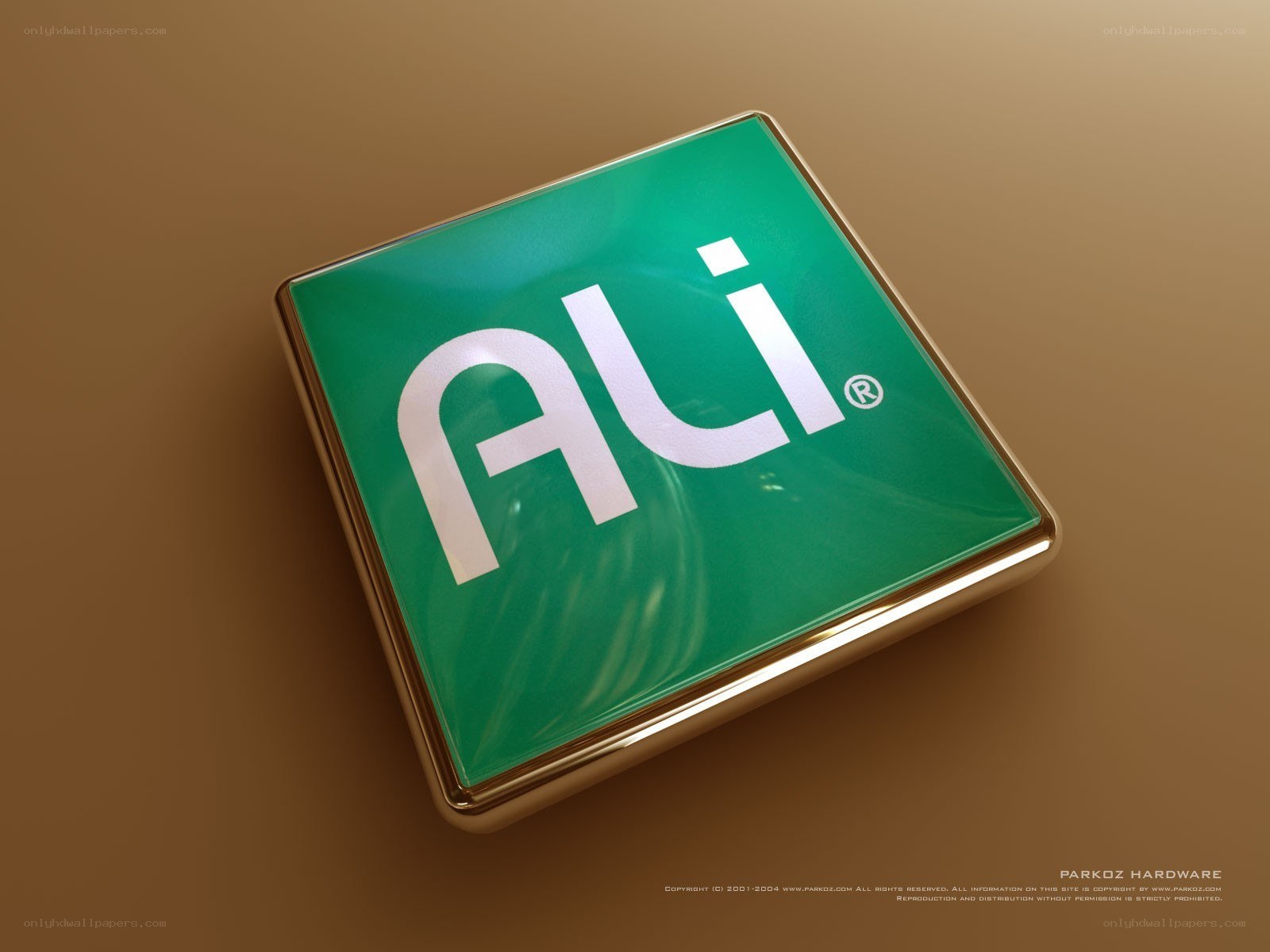 Ali logo on green cube