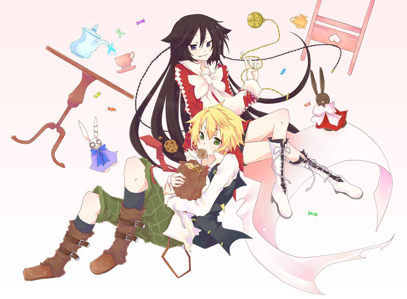 Alice and a friend in Wonderland