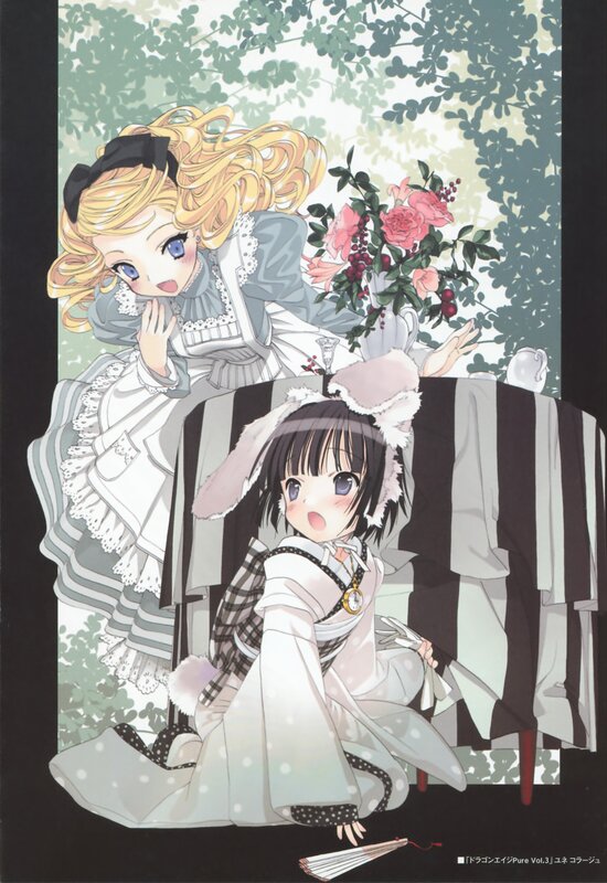 Alice and a girl in a garden