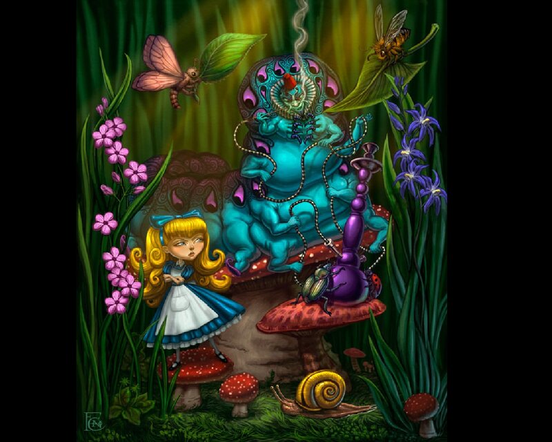 Alice and Caterpillar — Green