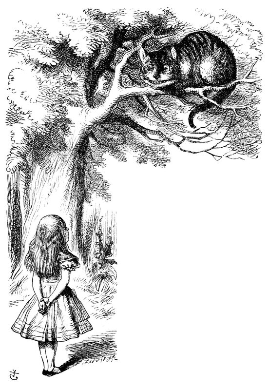 Alice and Cheshire Cat — Black