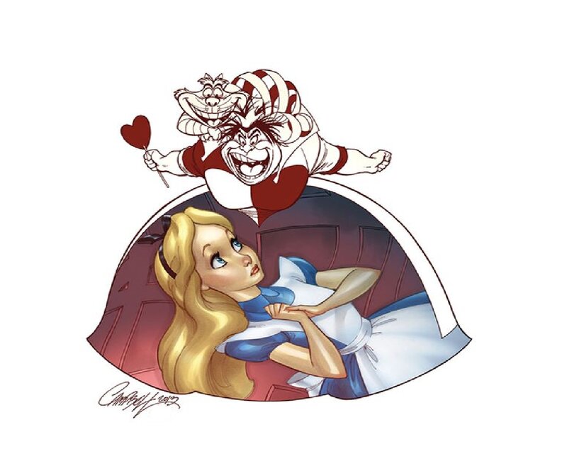 Alice and Cheshire Cat — Blue