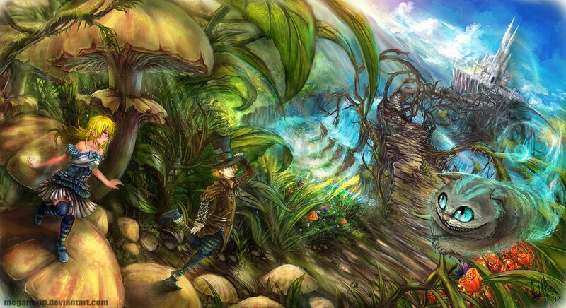 Alice and Cheshire Cat — Green