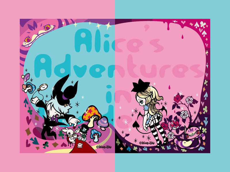 Alice and Cheshire Cat — Pink