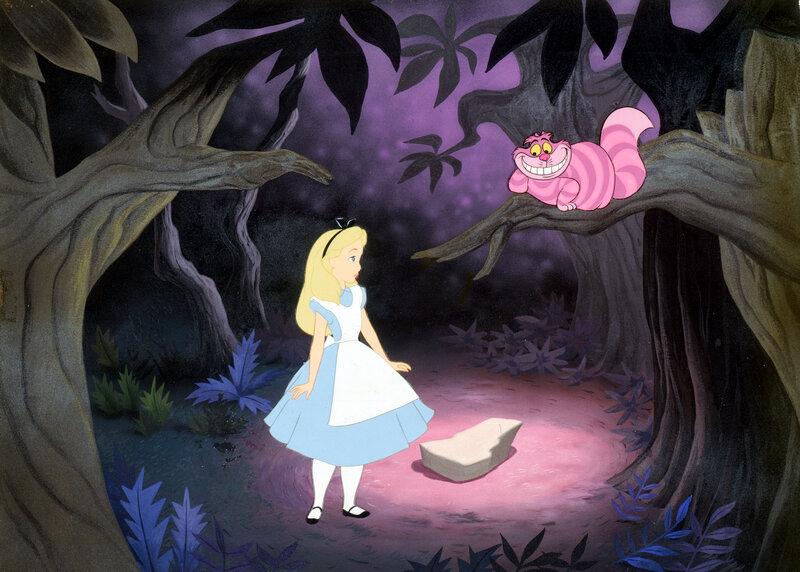 Alice and Cheshire Cat — Purple