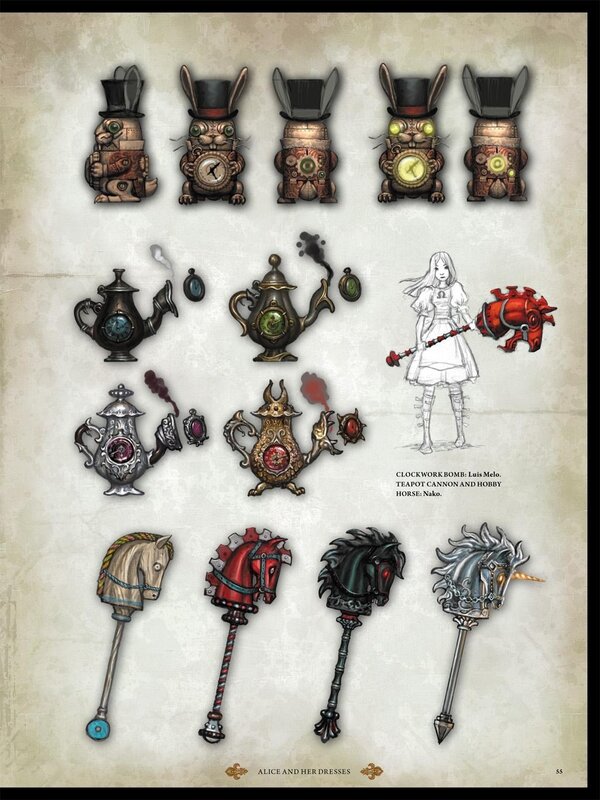 Alice and her dresses concept art