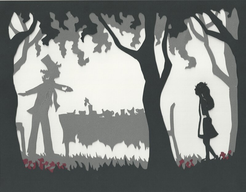 Alice and Mad Hatter — Black, Whimsical