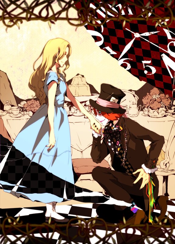 Alice and Mad Hatter — Blue, Whimsical
