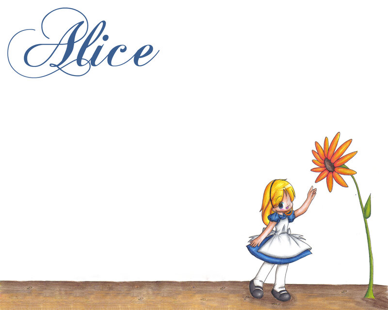 Alice and the giant flower