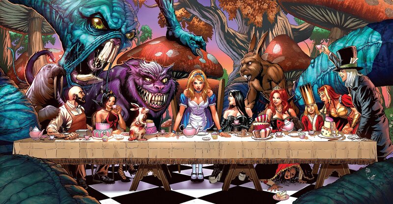 Alice at a Tea Party — Purple