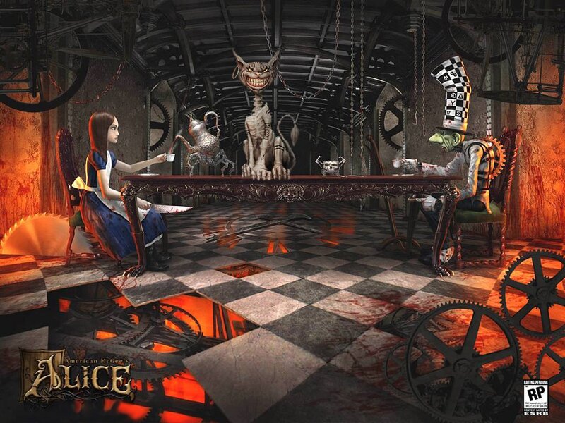 Alice at the Mad Hatter's tea party