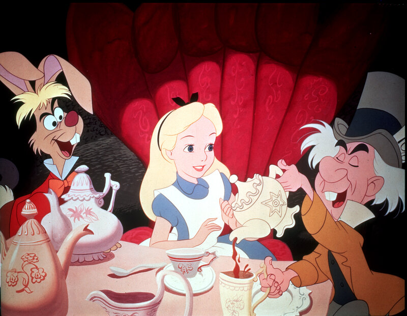 Alice at the Mad Hatter's tea party
