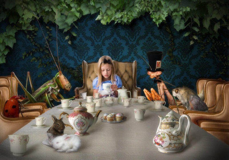 Alice at the Mad Hatter's tea party