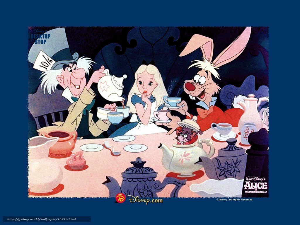 Alice at the Mad Hatter's tea party
