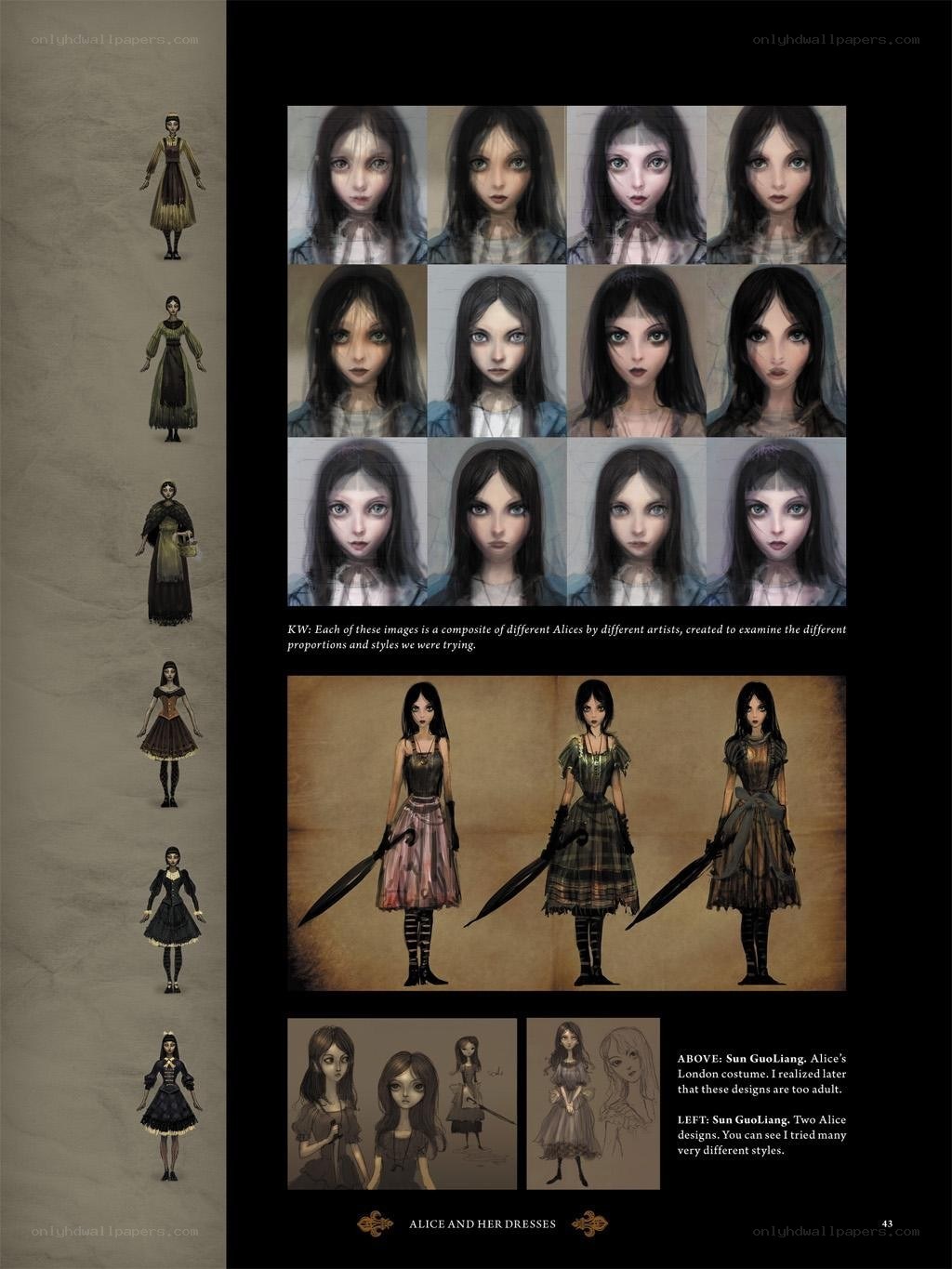 Alice character design concepts