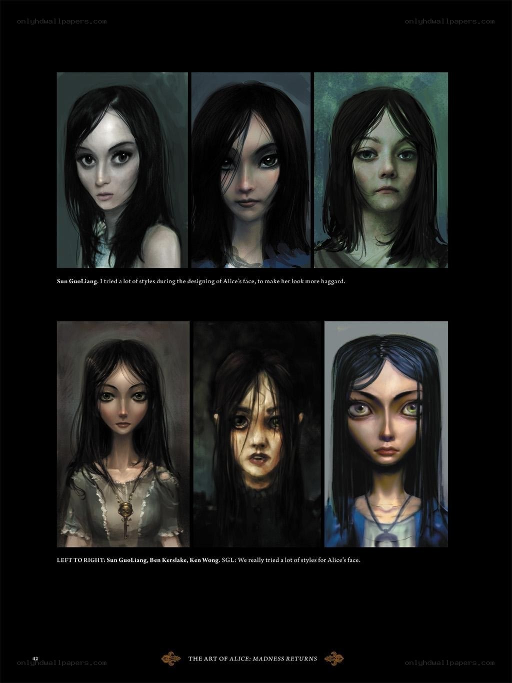 Alice character design concepts