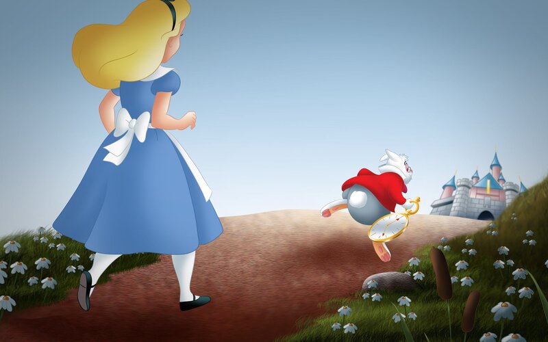 Alice Chasing a Rabbit