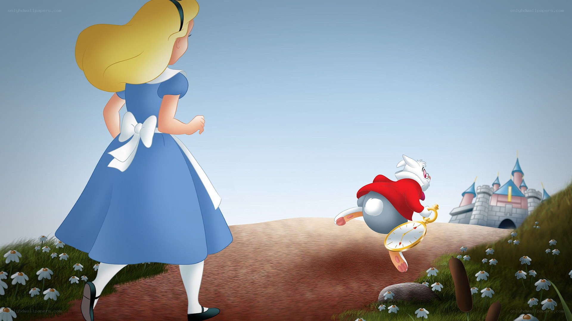 Alice chasing the White Rabbit