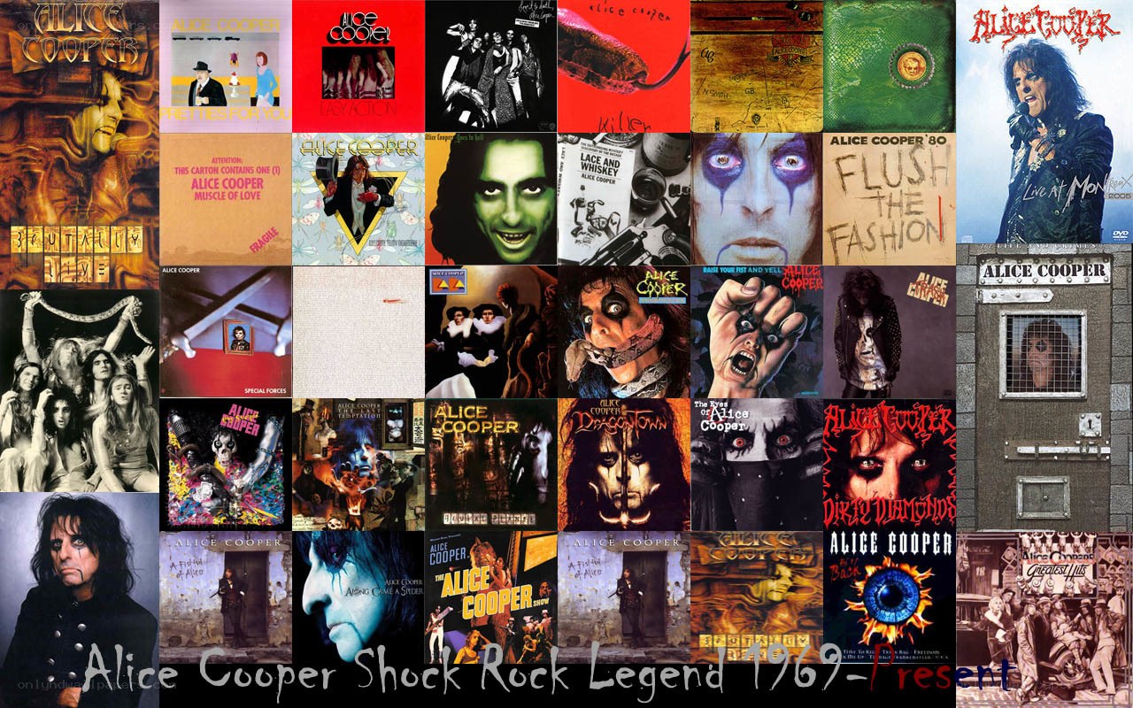 Alice Cooper album covers collage