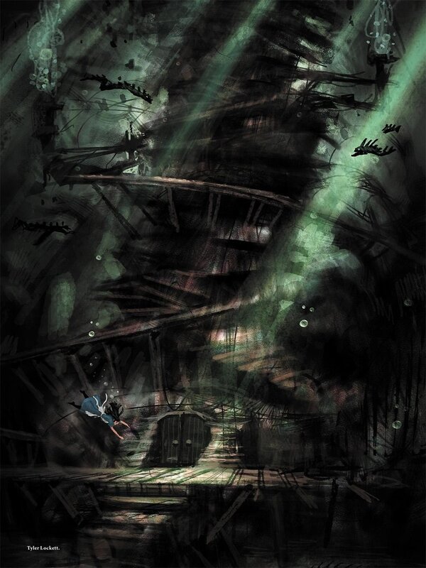 Alice falling through a dark structure