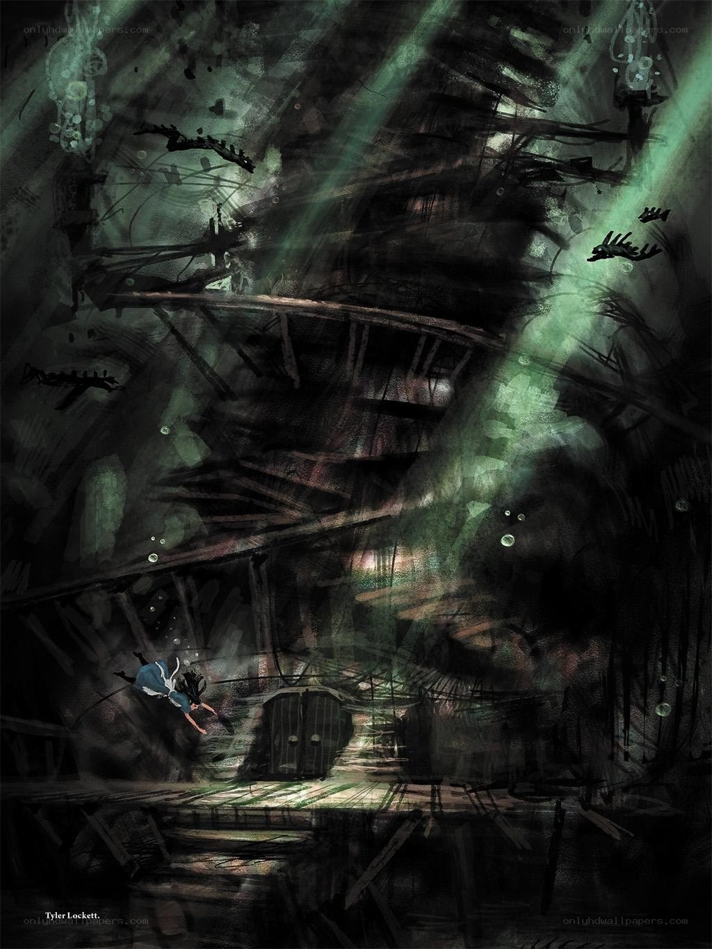 Alice falling through a dark structure