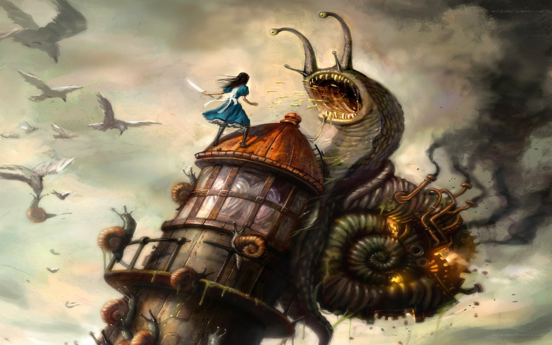 Alice fights a giant snail