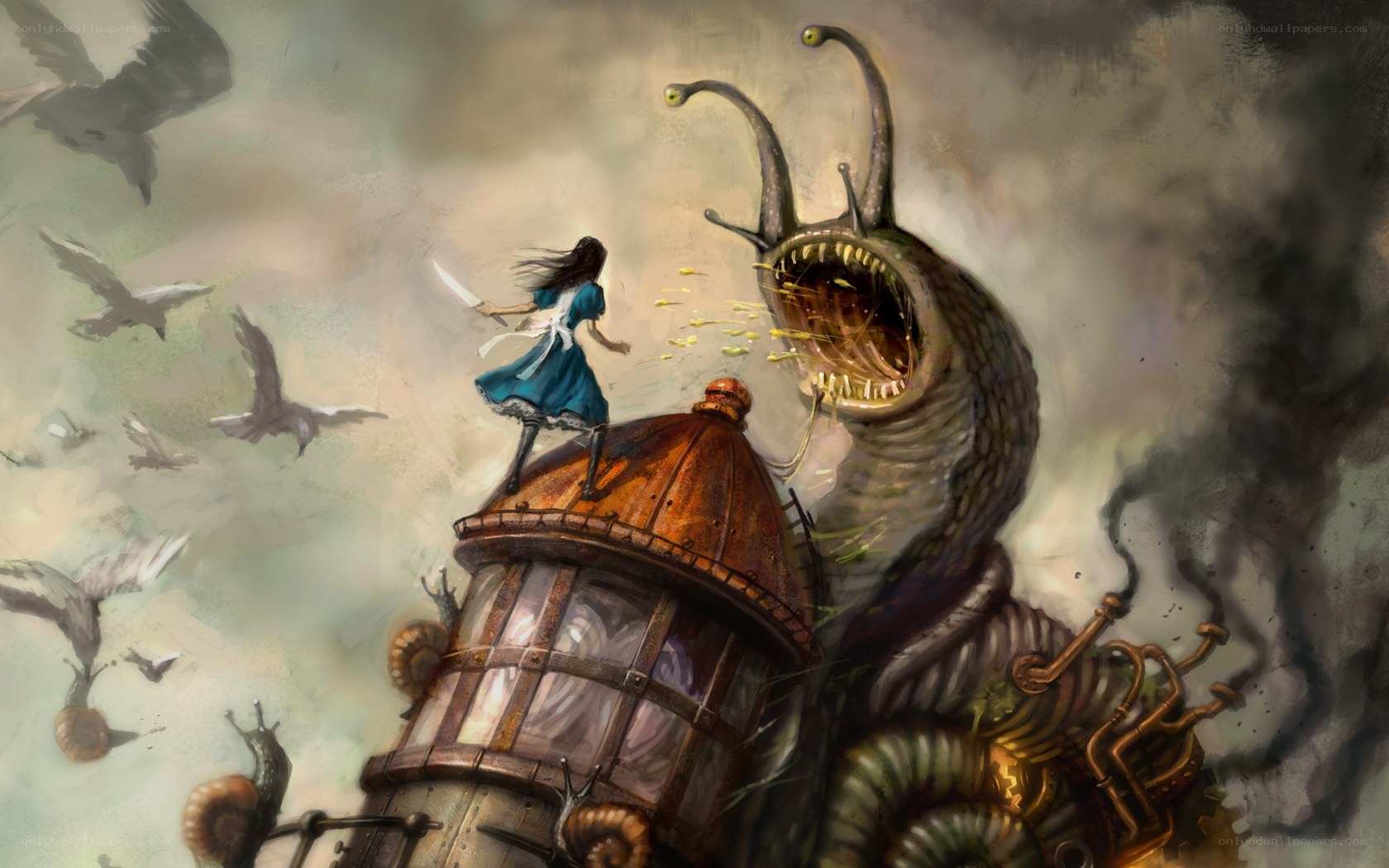 Alice fights a giant snail