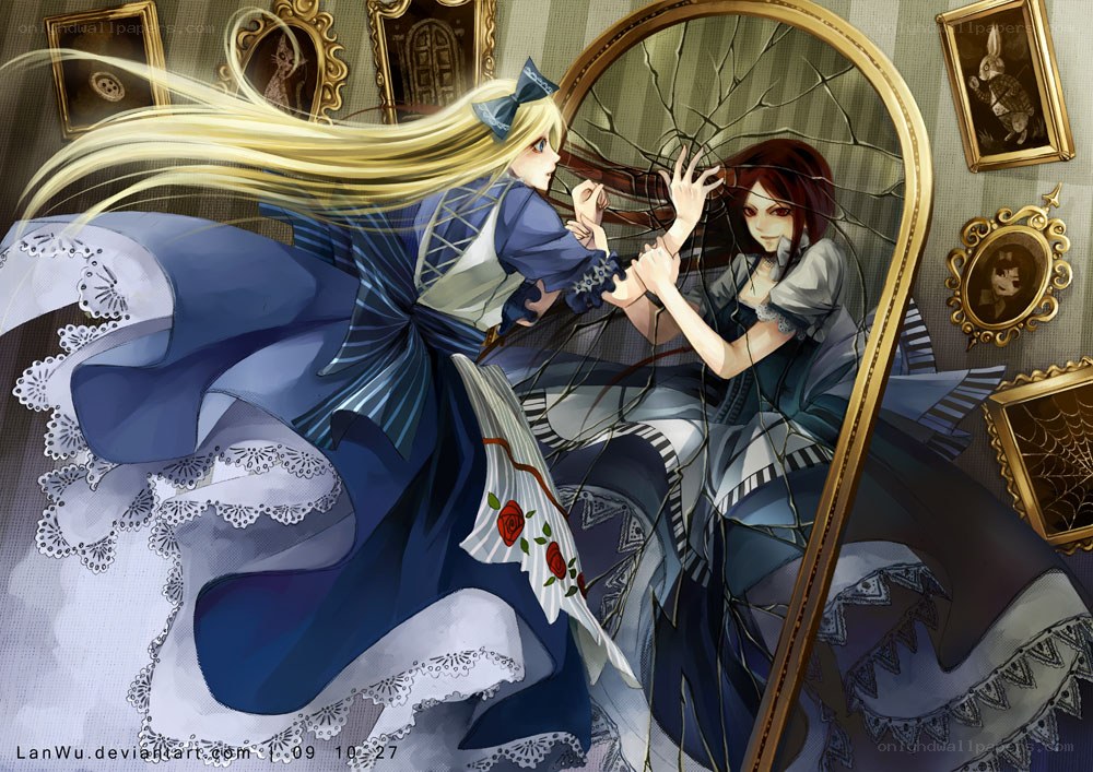 Alice in a broken mirror