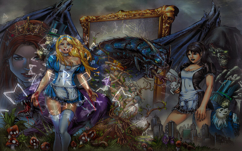 Alice in a dark fantasy world