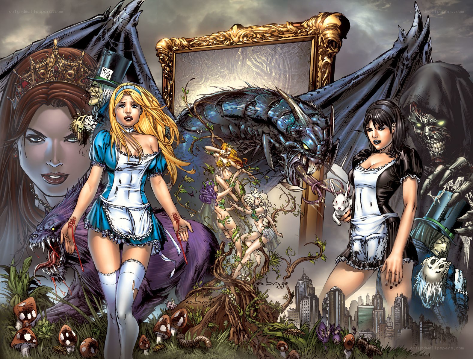 Alice in a dark fantasy world